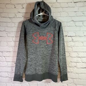 Under Armour Women's Gray Hoodie Sweatshirt Orange Symbol Size Medium